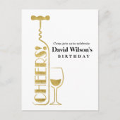 Wein, Erwachsenengeburtstag, Einladungspostkarte (Vorderseite)