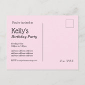 Wein, Erwachsenengeburtstag, Einladungspostkarte (Rückseite)