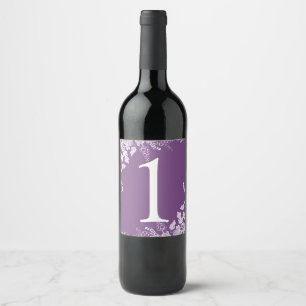 Wein-Etikett-Tisch-Nummer Weinberg (Lila) Weinetikett