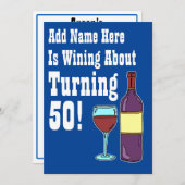 Wein Etwa 50. Geburtstag Funny Invite Einladung (Vorne/Hinten)