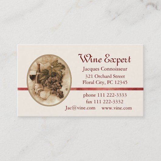 Wein-Experte Visitenkarte (Vorderseite)