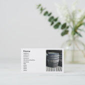 Wein-Fass Visitenkarte (Stehend Vorderseite)