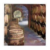 Wein-Fässer im Weinkeller Fliese (Vorderseite)