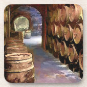 Wein-Fässer im Weinkeller Getränkeuntersetzer (Vorderseite)