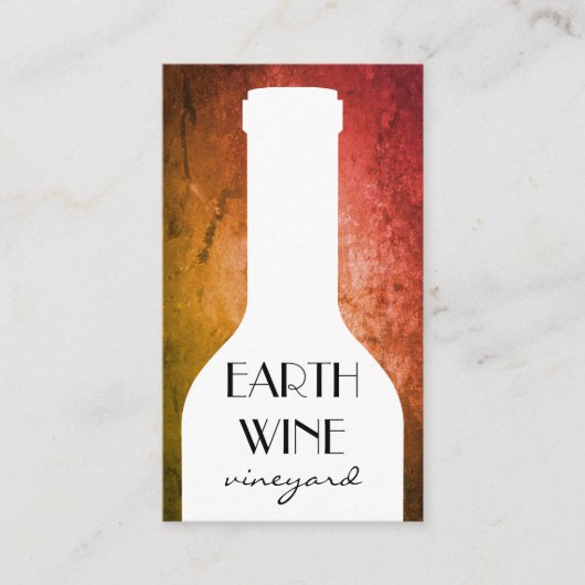 Wein Flasche Chic rustikale Hintergrund Visitenkarte (Vorderseite)