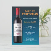 Wein-Flasche gealtert Einladungs-der Karte zur (Stehend Vorderseite)