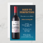 Wein-Flasche gealtert Einladungs-der Karte zur (Vorne/Hinten)