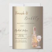 Wein Flasche Glas Champagner Brautparty Einladung (Vorderseite)