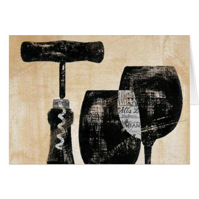 Wein-Flasche mit zwei Gläsern (Vorderseite (Horizontal))