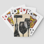 Wein-Flasche mit zwei Gläsern Spielkarten (Rückseite)