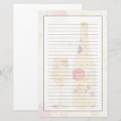 Wein-Flasche und Glas Briefpapier (Vorne/Hinten)