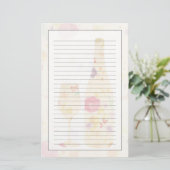 Wein-Flasche und Glas Briefpapier (Stehend Vorderseite)