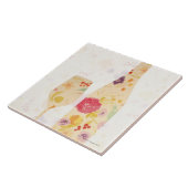 Wein-Flasche und Glas Fliese (Seite)