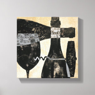 Wein-Flasche und Glas Leinwanddruck