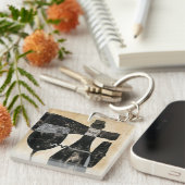 Wein-Flasche und Glas Schlüsselanhänger (Vorderseite rechts)