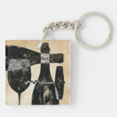 Wein-Flasche und Glas Schlüsselanhänger (Rückseite)