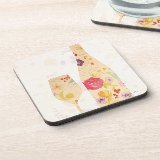 Wein-Flasche und Glas Untersetzer (Linke Seite)