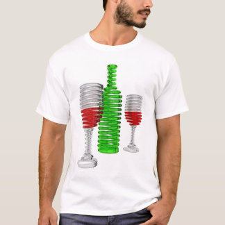 Wein-Flasche und Gläser T-Shirt