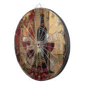 Wein-Flasche und Wein-Gläser Dartscheibe (Vorderseite rechts)