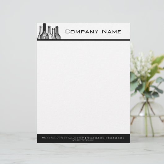 Wein-Flaschen-beruflicher Briefkopf (Stehend Vorderseite)