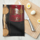 Wein-Flaschen Geschirrtuch (Viertel Falte)