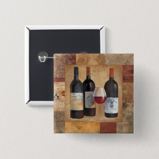 Wein-Flaschen mit Glas Button (Vorne & Hinten)