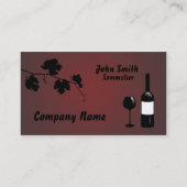 Wein-Flaschen-Traubenrebe Silhouette Visitenkarte (Vorderseite)