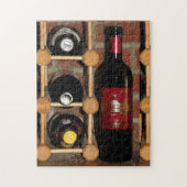 Wein-Flaschen und Gestell-rotes schwarzes Puzzle (Vertikal)