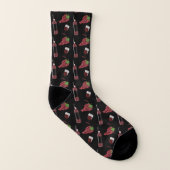 Wein-Flaschenglas-Trauben-lustige gemusterte Socken (Rechts - Außen)