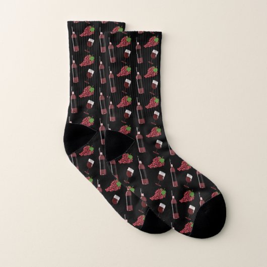 Wein-Flaschenglas-Trauben-lustige gemusterte Socken (Paar)