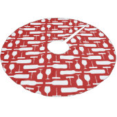 Wein-Flaschenglas-und Korkenzieher-Muster Polyester Weihnachtsbaumdecke (Schrägansicht)