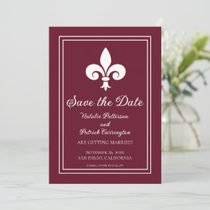 Wein Fleur de Lis Save-the-Date-Einladung Einladung