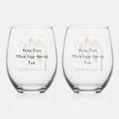 Wein Fliegen, wenn Sie Spaß haben Wein Glas Set (Rückseite)