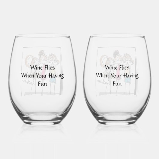 Wein Fliegen, wenn Sie Spaß haben Wein Glas Set (Rückseite)