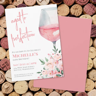 Wein Floral 60. Geburtstagsfeier Einladung
