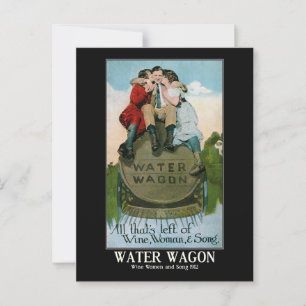 Wein Frauen Lied 1910er Jahre Comic Vintage Inspir Postkarte