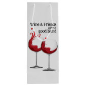 WEIN & FREUNDE Zitat Red Modern Geschenktüte Für Weinflaschen (Rückseite)