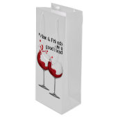 WEIN & FREUNDE Zitat Red Modern Geschenktüte Für Weinflaschen (Vorderseite Schrägansicht)