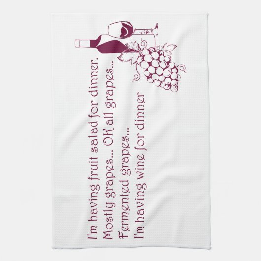 Wein für Abendessen Handtuch (Vertikal)