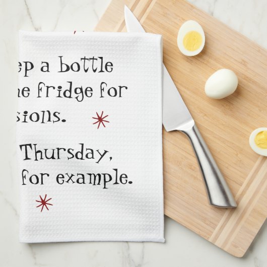 Wein für Besondere Anlass Funny Cat Geschirrtuch (Viertel Falte)