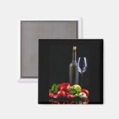 Wein für einen Salat Magnet (Vorderseite/Rückseite)