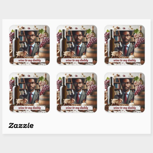 Wein für meinen Papa Quadratischer Aufkleber (Blatt)