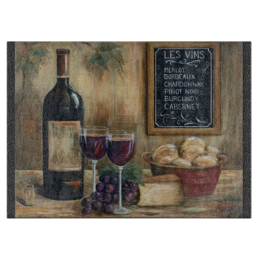Wein für zwei Glas Cuttingboard Schneidebrett (Vorderseite)