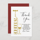 Wein, Geburtstag, Hochzeit, Party Dankeskarte (Vorne/Hinten)