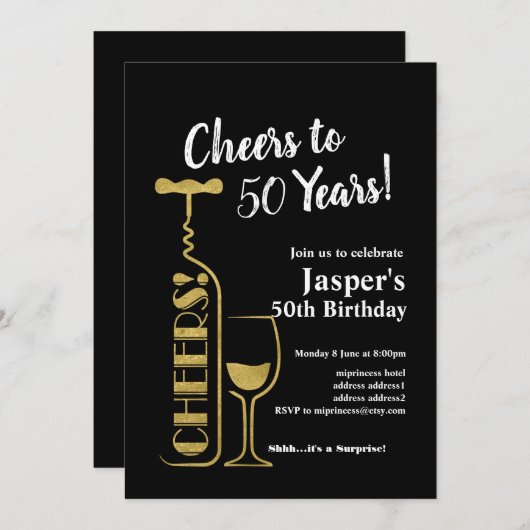 Wein Geburtstagseinladung, Fröhlich! Einladung (Vorne/Hinten)