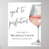 Wein Geburtstagsfeier Willkommensschild Poster (Vorne)