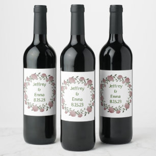 Wein Gefallen für Personalisierte Blume Briefmarke Weinetikett