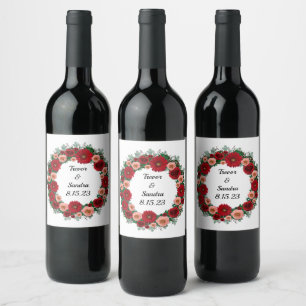 Wein Gefallen für Personalisierte Blume Briefmarke Weinetikett