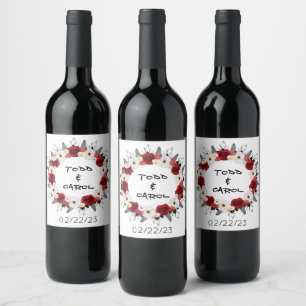 Wein Gefallen für Personalisierte Blume Briefmarke Weinetikett