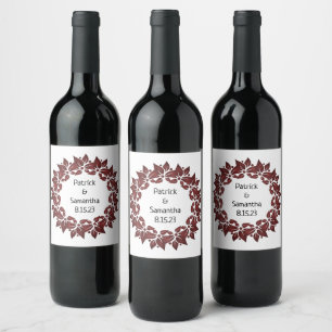 Wein Gefallen für Personalisierte Blume Briefmarke Weinetikett